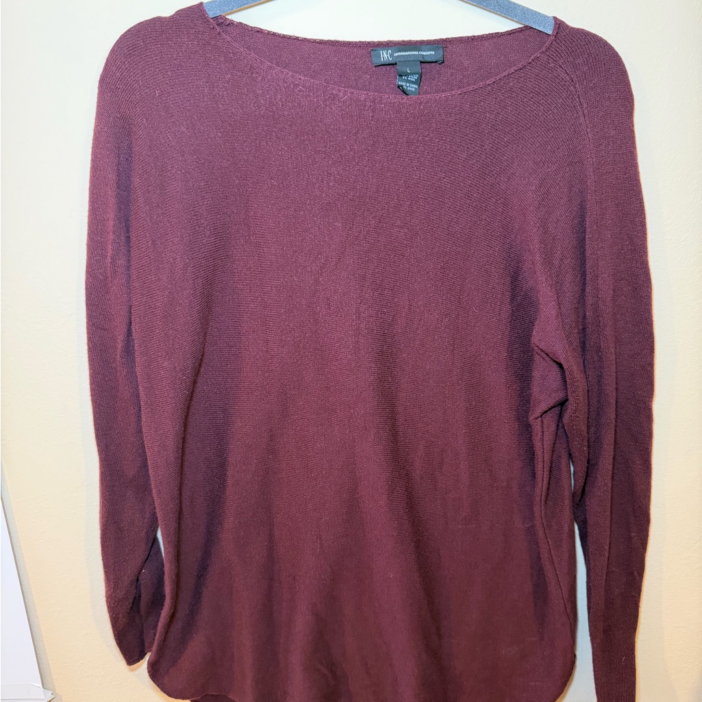 Inc International Concepts Burgundy Sweater